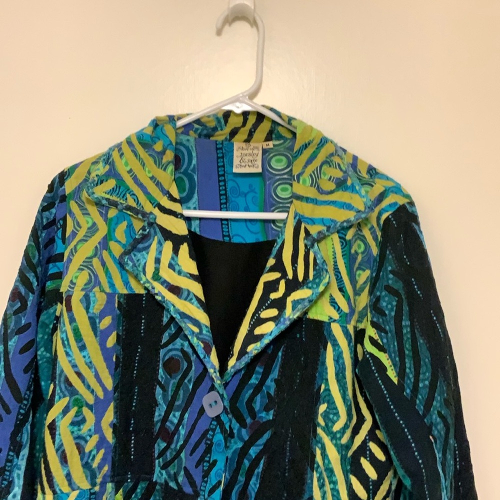 Paisley & Sage lightweight Wearable Art Jacket Coat Medium